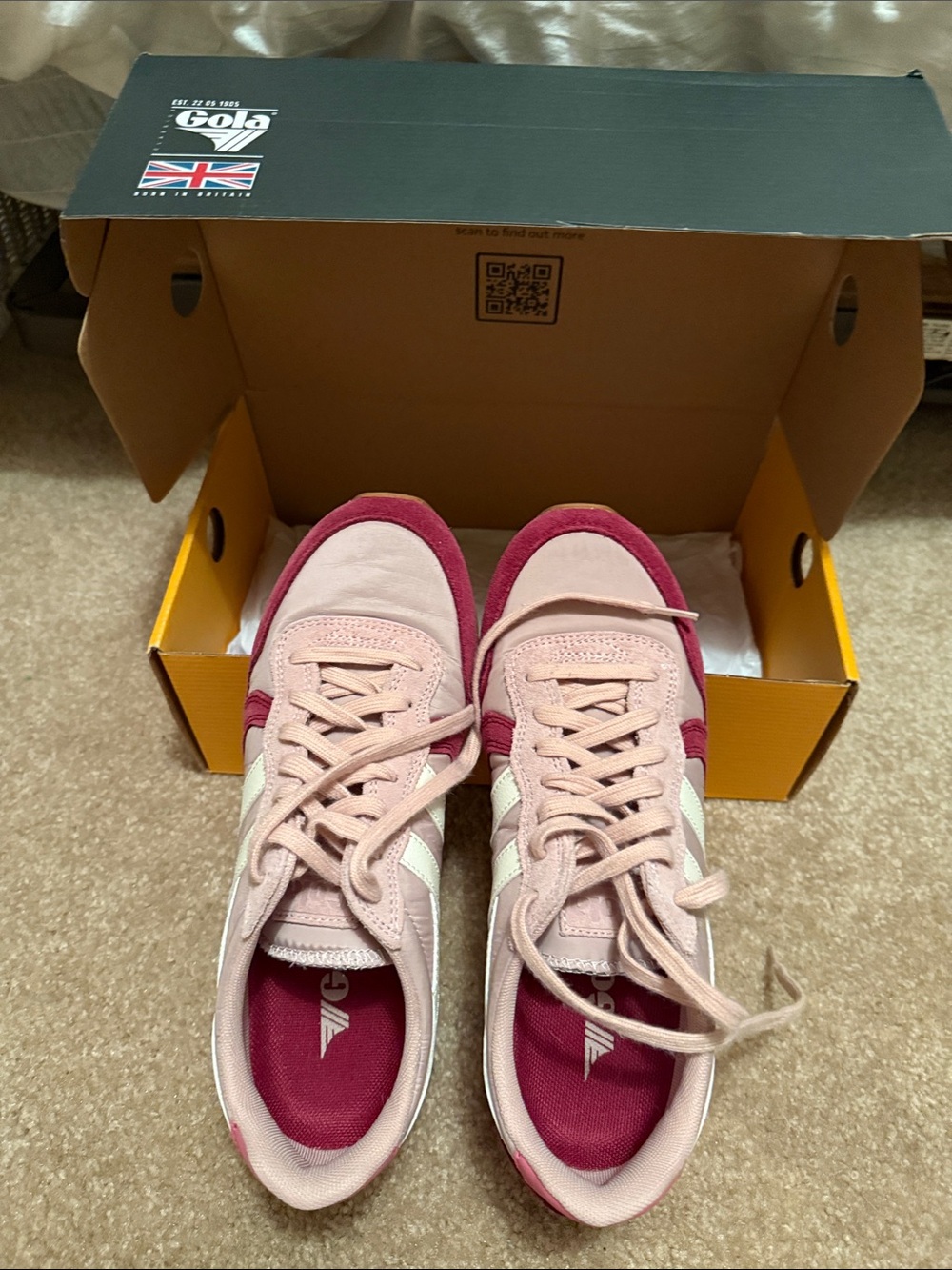 Gola Pink & Berry Suede-Trim Women’s Sneakers